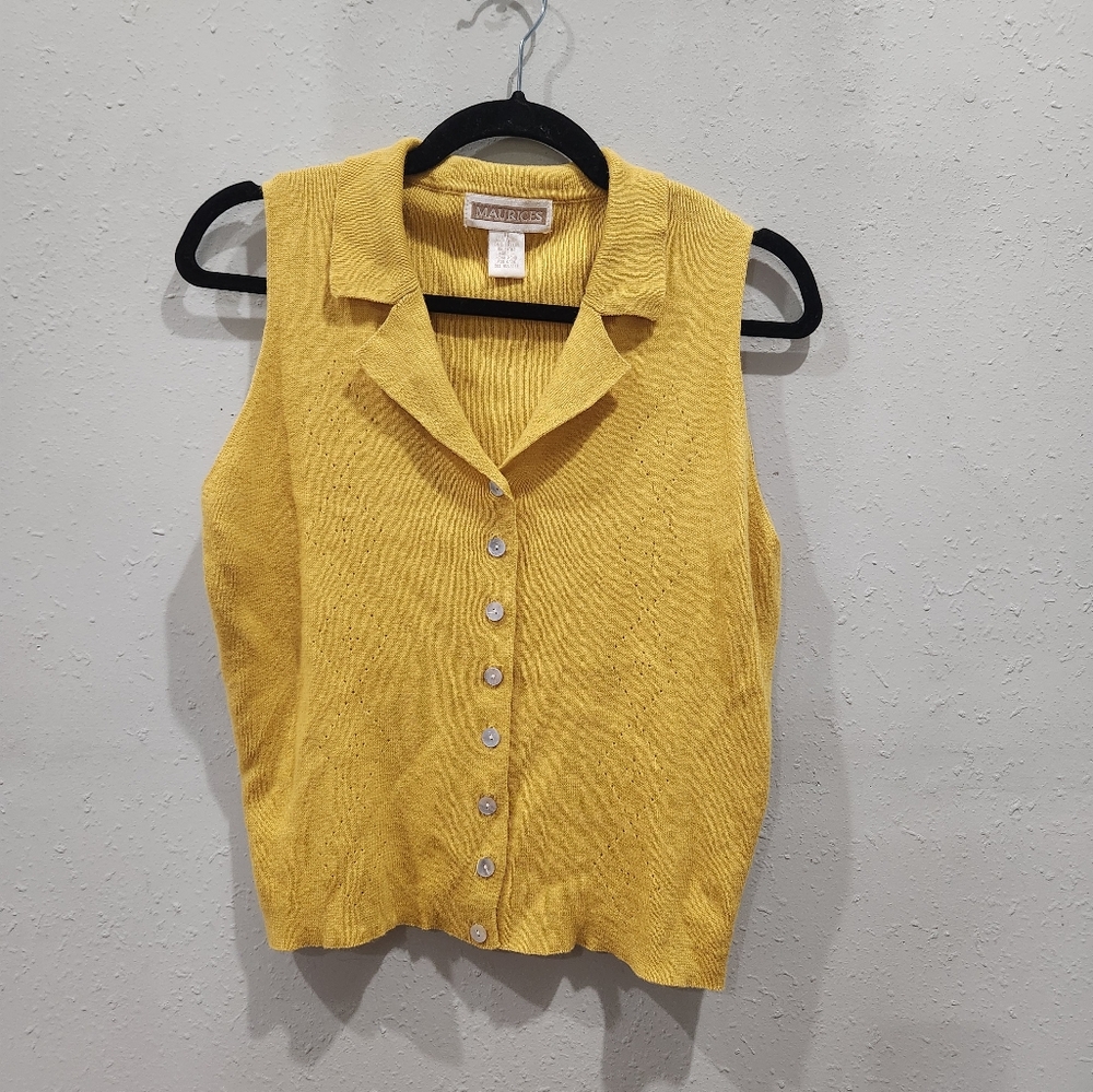Yellow autumn layer vest